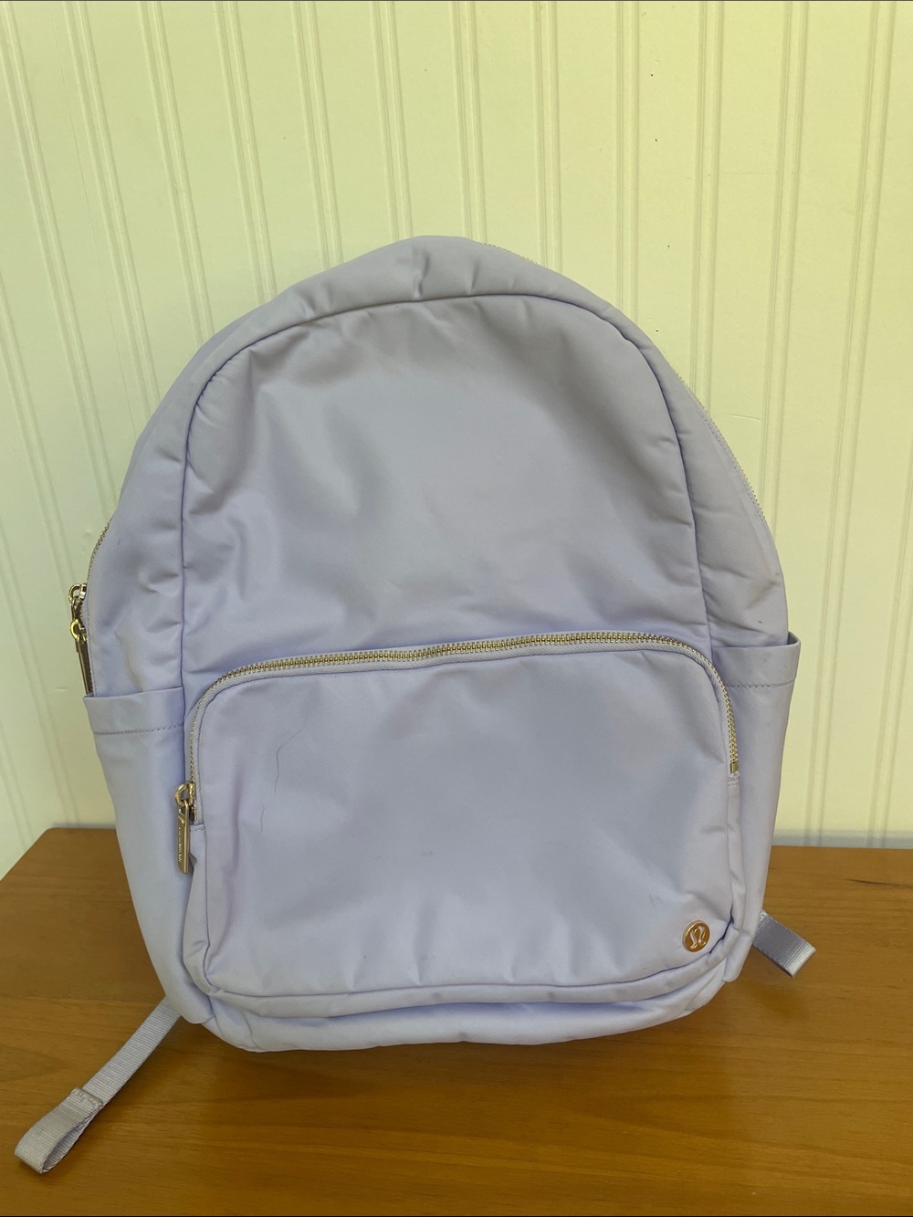 lululemon athletica Light Lavender Nylon Backpack with Gold Accents
